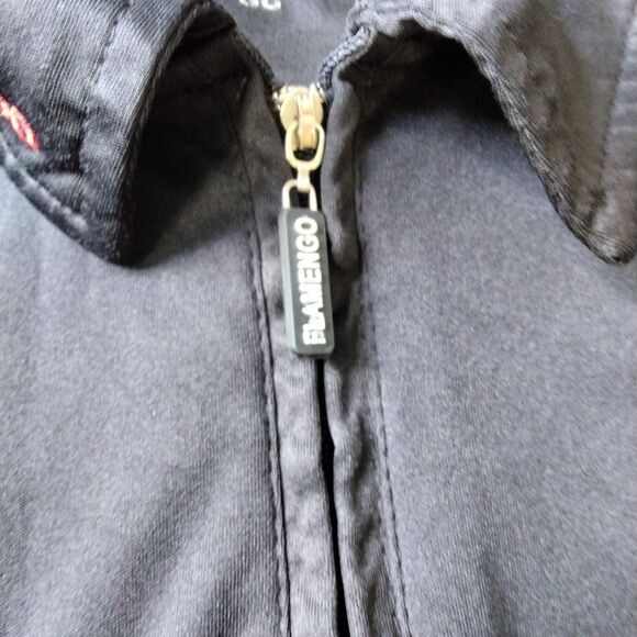 flamengo retro jersey Zip Neck Black Red Large - Picture 7 of 12